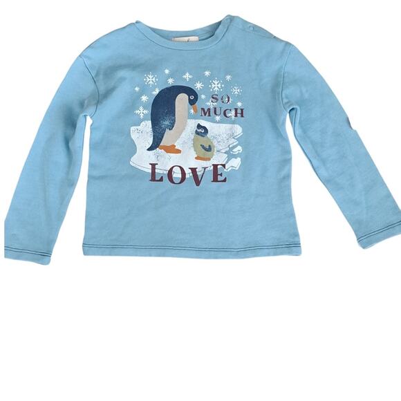 NWT Peek Girl  Penguin Outfit Sweatshirt Top Jogger Pant Navy Blue 6-12 Months - Picture 2 of 8